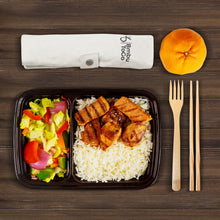 Charger l'image dans la galerie, <transcy>De couverts en bambou Bmbu ToGo | Ustensiles de voyage en bambou | Ensemble de couverts réutilisables | Pochette blanche</transcy>