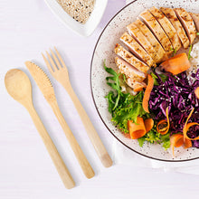 Charger l'image dans la galerie, Bmbu ToGo Bamboo Cutlery Set | Bamboo Travel Utensils | Reusable Cutlery Set | Pink Pouch