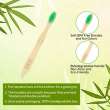 Charger l'image dans la galerie, Bmbu ToGo Kids Bamboo Toothbrushes | Organic & Eco-Friendly | Rainbow 4 Pack with Bamboo Cotton Buds Gift