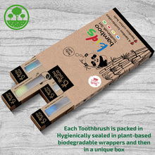 Charger l'image dans la galerie, Bmbu ToGo Kids Bamboo Toothbrushes | Organic & Eco-Friendly | Rainbow 4 Pack with Bamboo Cotton Buds Gift