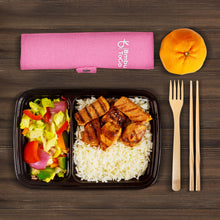 Load image into Gallery viewer, Bmbu ToGo Bamboo Cutlery Set | Bamboo Travel Utensils | Reusable Cutlery Set | Pink Pouch
